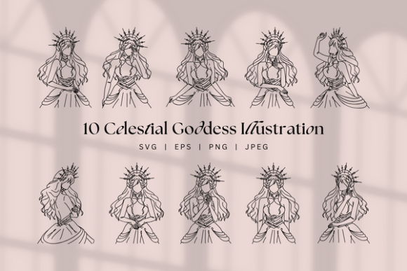 Celestial Goddess Feminine Woman Line