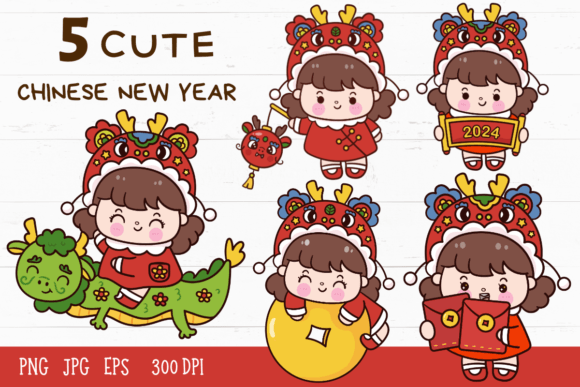 Chinese New Year Cute Girl Dragon Year: A Trendy and Creative Design Element for Modern Celebrations