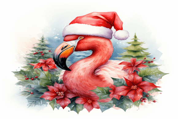 Christmas Flamingo Background: A Unique Design Element for Holiday Projects