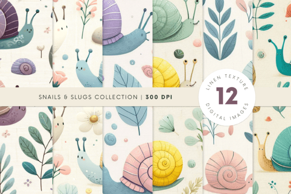 Enhance Your Creative Projects with Snails and Slugs Digital Paper