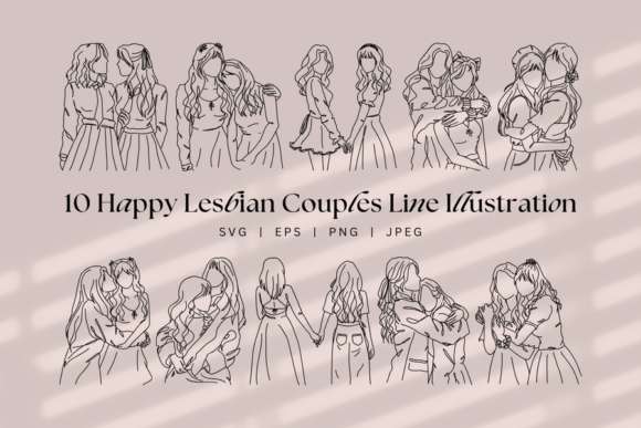Lesbian Couples Line Art: A Modern Expression of Love and Creativity