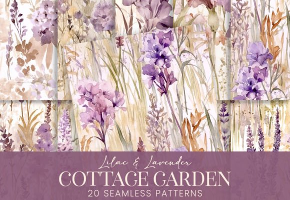 Lilac Lavender Purple Watercolor Florals