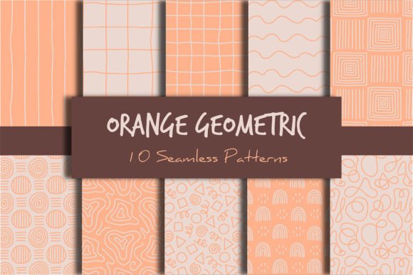 Orange Geometric Seamless Patterns for Modern Design Projects