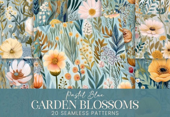Pastel Blue Pink Watercolor Floral Paper: A Versatile Design Element for Creative Projects