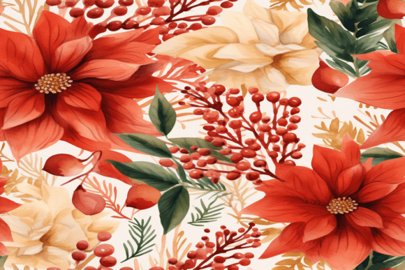 Poinsettia Flower Background for Creative Projects