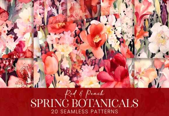 Red Peach Spring Florals Watercolor: A Versatile Design Asset for Creative Projects