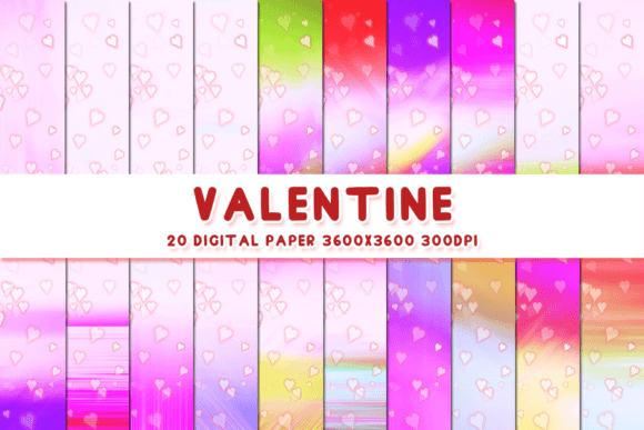 Retro Heart Valentine Digital Papers 21: Creative Uses for Business and Personal Projects