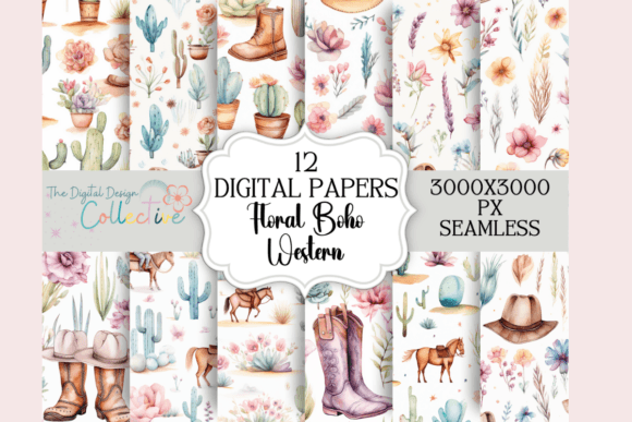 Seamless Boho Floral Western Papers: A Versatile Resource for Creative Projects