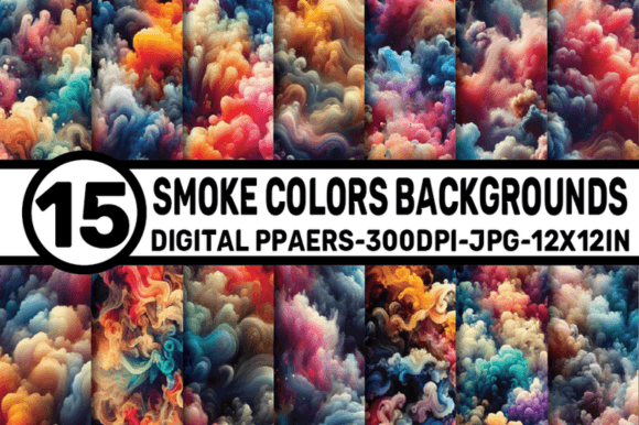Smoke Colors Background Digital Papers