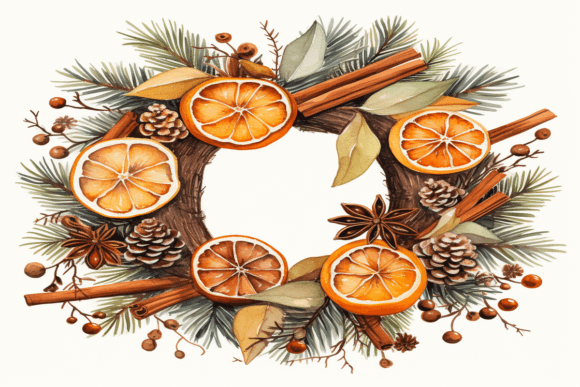 Watercolor Autumn Wreath Background for Creative Projects